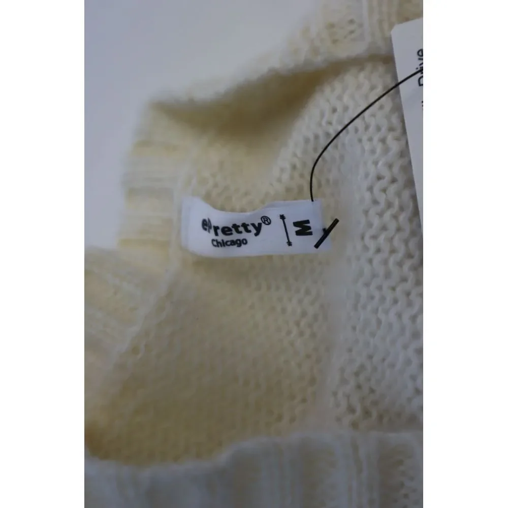 Women's Brown‎ and White Knit Sweater Cardigan Size Medium